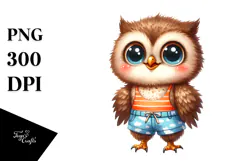 Funny Baby Owl Proud Goofy Teeth Clipart Product Image 1