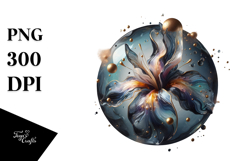 Glossy Iris Watercolor Splash PNG Product Image 1