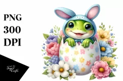 Easter Bunny Frog Clipart |T-shirt, Mug PNG Product Image 8