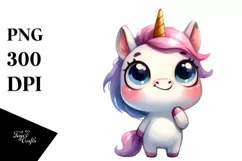 Confused Unicorn with Large Goofy Smile, PNG Product Image 1