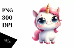 Confused Unicorn with Large Goofy Smile, PNG Product Image 1