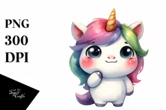 Confused Unicorn with Large Goofy Smile, PNG Product Image 1