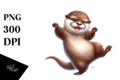 Funny Otter Dancing Clipart Product Image 1