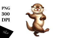Funny Otter Dancing Clipart Product Image 1