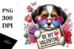 Colorful Watercolor Digital Painting with Detailed Puppy Product Image 1
