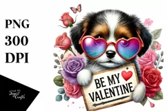 Colorful Watercolor Digital Painting with Detailed Puppy Product Image 1