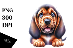 Happy Baby Bloodhound Watercolor PNG Product Image 1
