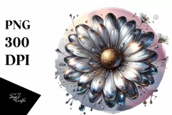 Glossy Daisy Made of Shiny Material | Clipart Product Image 3