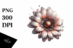 Glossy Daisy Made of Shiny Material | Clipart Product Image 3