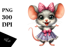 Mouse with Bow Standing Up | Funny Haircut Product Image 1