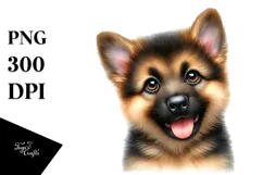 Watercolor Baby German Shepherd, Transparent PNG Product Image 1