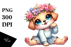 Cute Cartoon Flower Crown PNG Product Image 1