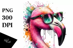 Quirky Flamingo Art Splash | Sublimation | Clipart Product Image 3