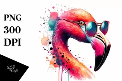 Quirky Flamingo Art Splash | Sublimation | Clipart Product Image 3