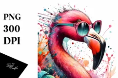 Quirky Flamingo Art Splash | Sublimation | Clipart Product Image 3