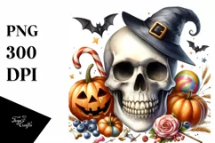 a Funny Haloween Skull Smile with Big Teeth | Clipart Product Image 3