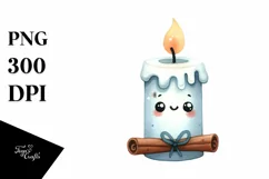 Funny Cute Candle Illustration | Watercolor Product Image 1