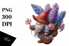 Gnome Hyacinth Bouquet Basket Clipart Product Image 3
