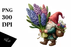 Gnome Hyacinth Bouquet Basket Clipart Product Image 1