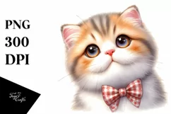 Watercolor Cute Cat PNG Product Image 1