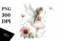 Washed Watercolor Whimsical Fairy | Sublimation | Clipart Product Image 3