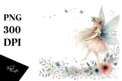 Washed Watercolor Boho Fairy PNG Product Image 1