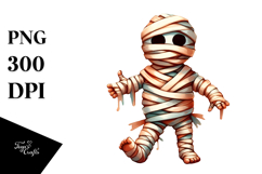 Funny Simple Mummy Watercolor PNG Product Image 1