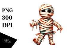 Funny Simple Mummy Watercolor PNG Product Image 1