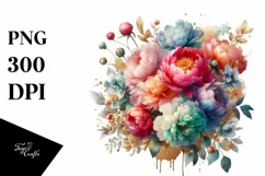 Vibrant Bouquet with Colorful Peonies and Gold Foil | Product Image 1