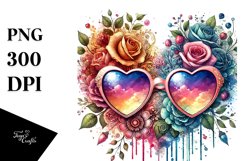 Colorful Watercolor Digital Painting with Detailed Heart Product Image 1