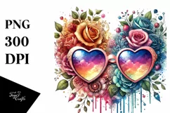Colorful Watercolor Digital Painting with Detailed Heart Product Image 1