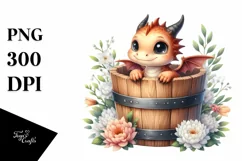 Cute Baby Dragon, Water Bucket PNG Product Image 3