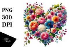 Heart Made of Spring Flowers PNG Product Image 1