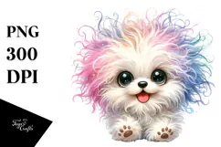 Cute Bichpoo Watercolor PNG Product Image 1