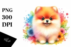 Colorful Cute Watercolor Pomeranian Product Image 3