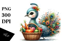 Quirky Baby Peacock Carrying Vegetables Product Image 1