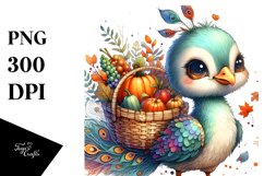 Quirky Baby Peacock Carrying Vegetables Product Image 3