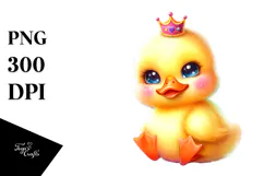 Smiling Baby Duck with Castle, Transparent PNG Product Image 1