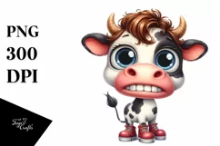 Funny Goofy Baby Cow Clipart Product Image 3