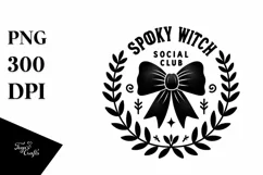 Spooky Witch Social Club Black Bow PNG Product Image 1