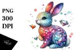 Colorful Diamond Bunny, Transparent PNG Product Image 1