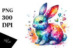 Colorful Bunny Made of Diamonds PNG Product Image 1
