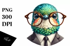 Funny Detailed Hummingbird Portrait in Suit Product Image 1