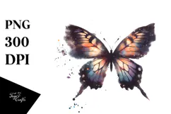 Grungy Butterfly Silhouettes White Background PNG Product Image 1