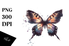 Grungy Butterfly Silhouettes White Background PNG Product Image 1