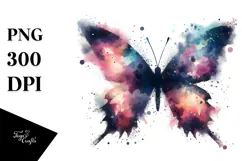 Grungy Butterfly Silhouettes, Vibrant PNG Product Image 1
