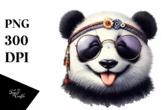 Panda Smiling Sunglasses Tongue | Clipart Product Image 3