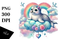 Boho Seal Holding Heart PNG Product Image 1
