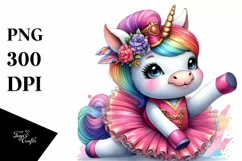 Colorful Baby Unicorn Dancer PNG Product Image 1