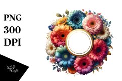 Abstract Colorful Gerbera Gold Foil Watercolor Clipart Product Image 3